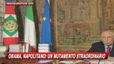 Obama, Napolitano: un cambiamento straordinario