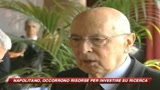 Napolitano: più risorse per la ricerca