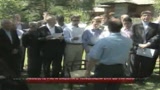 Les Combes, il Papa saluta e ringrazia lo staff