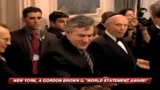 New York, Gordon Brown riceve il World Statesman Award