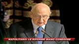 Napolitano: No a riforme a colpi di maggioranza