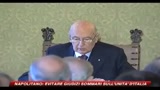 Napolitano: evitare giudizi sommari sull'Unità d'Italia