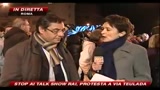 Stop ai talk show rai, protesta a via Teulada