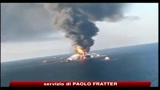Piattaforma esplosa, macchia nera verso Louisiana