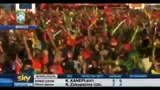 Sudafrica 2010, i tifosi brasiliani festeggiano il passaggio ai quarti