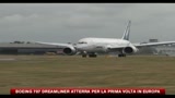 Boeing 787 Dreamliner atterra per la prima volta in Europa