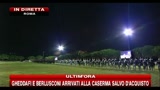 Gheddafi e Berlusconi arrivati alla caserma Salvo D'Acquisto