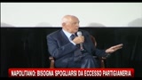 Napolitano: bisogna spogliarsi da eccesso di partigianeria