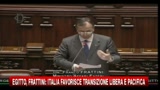 Egitto, Frattini: l'Italia favorisce la transizione libera e pacifica