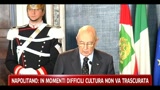Napolitano, in tempi difficili cultura non va trascurata