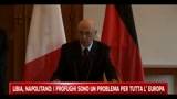 Libia, Napolitano: i profughi sono un problema per tutta l'Europa