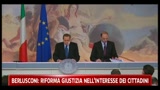 Berlusconi: riforma giustizia nell'interesse dei cittadini