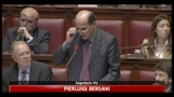 Pier Luigi Bersani durante il suo intervento in Parlamento