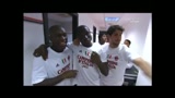 Allegria Milan, i giocatori festeggiano negli spogliatoi