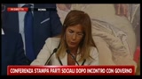Conferenza stampa parti sociali dopo incontro con governo