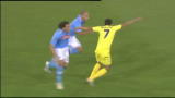 Napoli - Villareal, cartellino giallo Aronica (5')