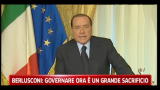 Berlusconi,Governare ora è un grande sacrificio