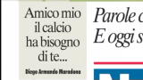 Cassano, la lettera di Maradona