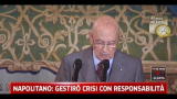 Napolitano: gestirò la crisi con responsabilità