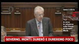 Governo Monti: durerò e dureremo poco