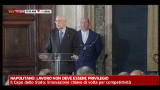 Napolitano: lavoro non deve essere privilegio