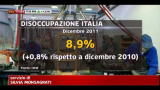Disoccupazione, a dicembre sale all'8,9%