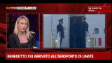 Benedetto XVI arrivato all'aeroporto di Linate