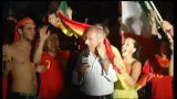 01/07/2012 - Da Bari, l'esultanza dei tifosi spagnoli
