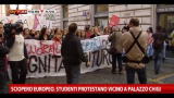 Sciopero europeo, studenti protestano vicino a Palazzo Chigi