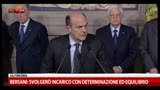 22/03/2013 - Bersani:svolgerò incarico con determinazione ed equilibrio.