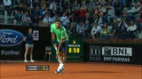 15/05/2013 - Roma: Starace non può nulla contro Federer, ko pure Volandri