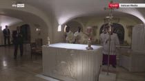 Papa Leone XVI celebra messa sulla tomba di San Pietro