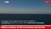 Migranti a Lampedusa, 3 morti su un gommone: anche 2 bambini