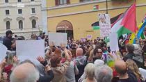 Manifestazione pro Palestina davanti la Camera dei Deputati