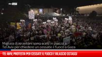 Tel Aviv, protesta per cessate il fuoco e rilascio ostaggi