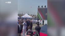 Amerigo Vespucci a Genova con Frecce Tricolori e Mattarella