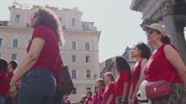 Guerra Israele Gaza, protesta attivisti al Pantheon di Roma