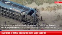 California, si ribalta bus: diversi feriti, anche un bimbo