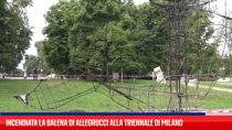 Incendiata la Balena di Allegrucci alla Triennale di Milano