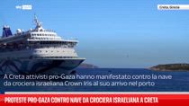 Proteste Pro-Gaza contro nave da crociera israeliana a Creta