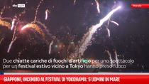 Giappone, incendio al festival di Yokohama: 5 uomini in mare