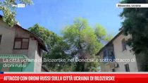 Attacco con droni russi sulla città ucraina di Bilozerske