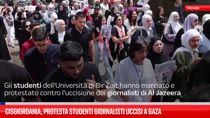 Cisgiordania, protesta studenti giornalisti uccisi a Gaza