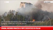 Spagna, incendio minaccia il forte seicentesco di Atalaia
