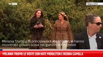Melania Trump in visita a scout e mostre con Kate e Camilla