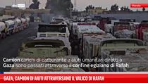 Gaza, camion aiuti attraversano confine egiziano di Rafah
