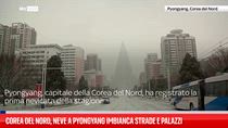 Corea del Nord, neve a Pyongyang imbianca strade e palazzi