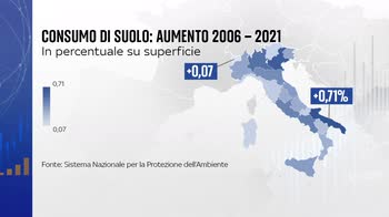 Consumo suolo, l'aumento negli anni in Italia
