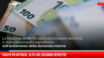 Cala il Pil in Italia, -0,4% nel secondo semestre