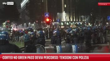 Milano, corteo no Green pass devia da percorso: tensioni